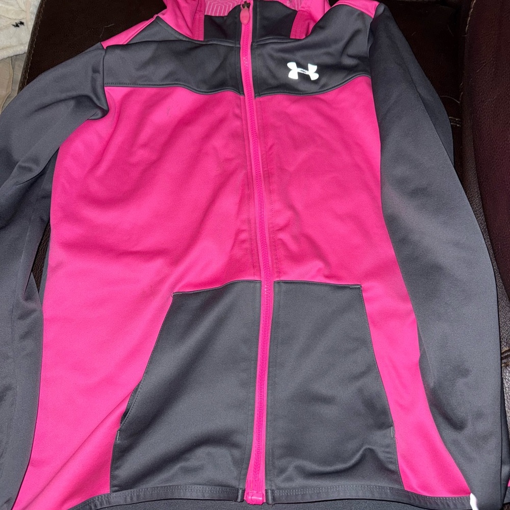 Under Armour Vibrant Pink and Gray Hoodie